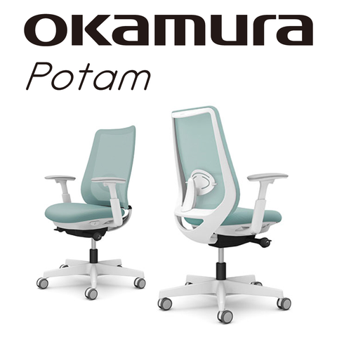 OKAMURA Potam 人體工學椅(白框)(天藍色)