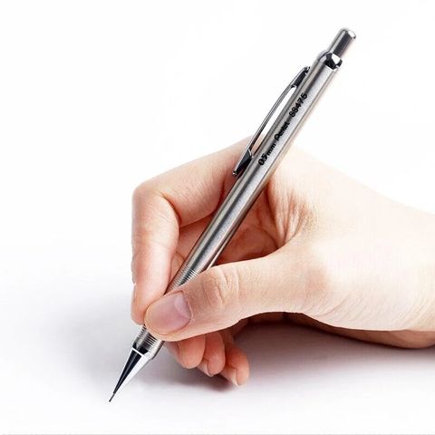 Pentel飛龍 SS475不銹鋼自動鉛筆(0.5mm)筆尖可伸縮 書寫流利不鏽鋼筆軸具高質感