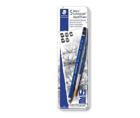 STAEDTLER 施德樓 德國進口   頂級水性藍桿繪圖鉛筆3種軟硬規格6入組(MS100A-G6)