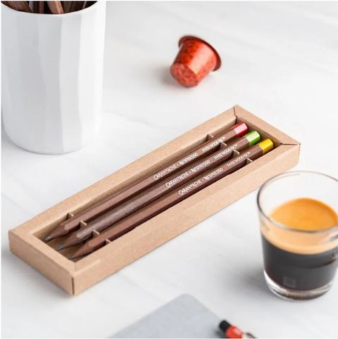 CARAN d'ACHE 瑞士卡達 瑞士 卡達 CARAN DACHE NESPRESSO 咖啡膠囊聯名 第四代 限定瑞士原木鉛筆組(348.100)