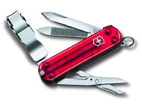 VICTORINOX 維氏 NAIL CLIP系列8用指甲剪瑞士刀(0.6463.T)-透明紅款