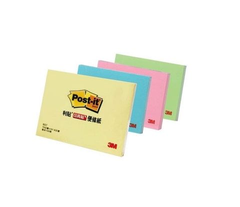 3M Post-it 利貼 可再貼便條紙(657)75mm*101.6mm 100張/本