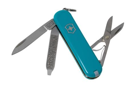 VICTORINOX 瑞士維氏 瑞士  Classic SD 經典7用瑞士刀 湖水綠(0.6223.23G)小型袋裝刀