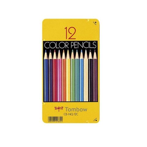 TOMBOW 蜻蜓 日本  鐵盒油性色鉛筆-12色(1500K-12)CB-NQ 12C