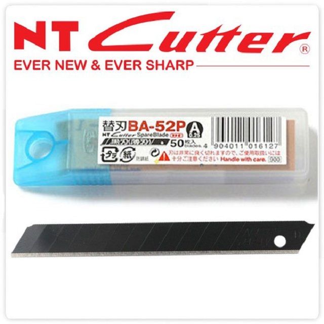 NT Cutter  超長美工刀SA-400GRP專用 薄黑刃刀片 厚0.25mm(BA-52P) 50入