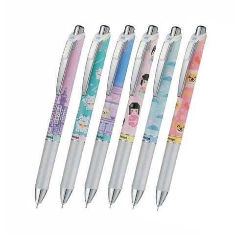 Pentel 飛龍 ENERGEL Kawaii 像素系列 極速按壓式鋼珠筆0.5mm(BLN75KW)