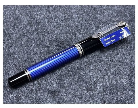 德國 Pelikan百利金 Souverän帝王系列 805 M805 18K金鋼筆(藍條銀夾)