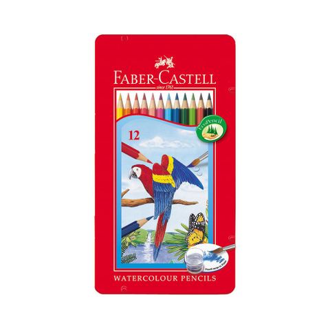 Faber-Castell 輝柏 德國  水性色鉛筆紅色精緻鐵盒裝12色組(115913)