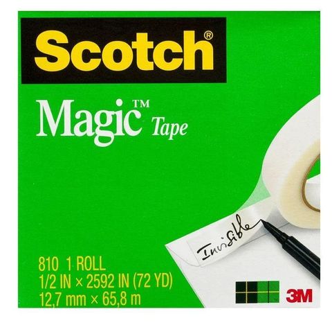 3M 超大捲動咖九  Scotch 810LC 1/2隱形膠帶(盒裝)12mm*65.8M