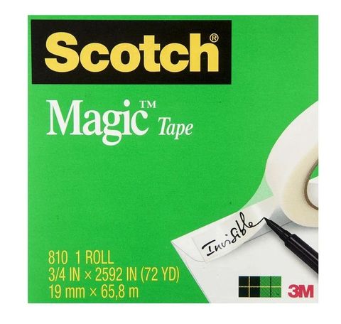 3M 超大捲動咖九  Scotch 810LC 3/4隱形膠帶(盒裝)19mm*65.8M