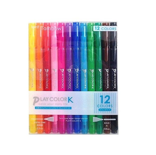 TOMBOW 蜻蜓 日本 暢銷款  Play Color k 玩色彩雙頭彩色筆12色組(GCF-011)