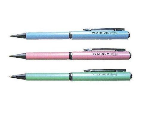 Platinum 白金牌 BDB-250/BDB-350 琺瑯烤漆 伸縮筆 原子筆 0.7mm 淺綠/水藍/粉紅