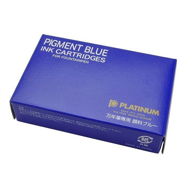 Platinum 白金  牌 鋼筆用防水卡水/卡式墨水管 豔藍(SPG-500)PIGMENT BLUE