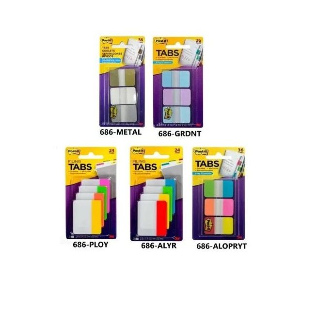 3M  Post-it 利貼可再貼 TABS抽取式超厚材質標籤(2.543.81公分)686-ALOPRYT/GRDNT