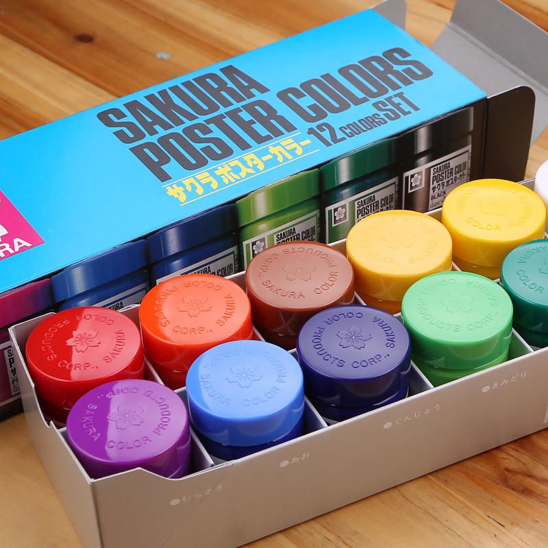 SAKURA 櫻花 POSTER COLORS 廣告顏料 12色 30cc (PW-12)