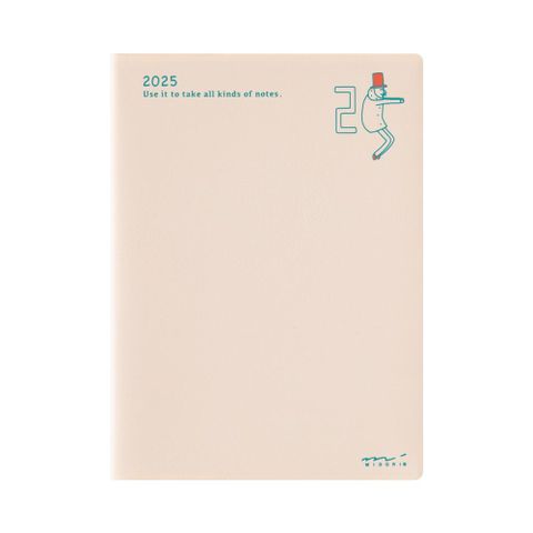 MIDORI POCKET DIARY 2025手帳(月單週方格)A6