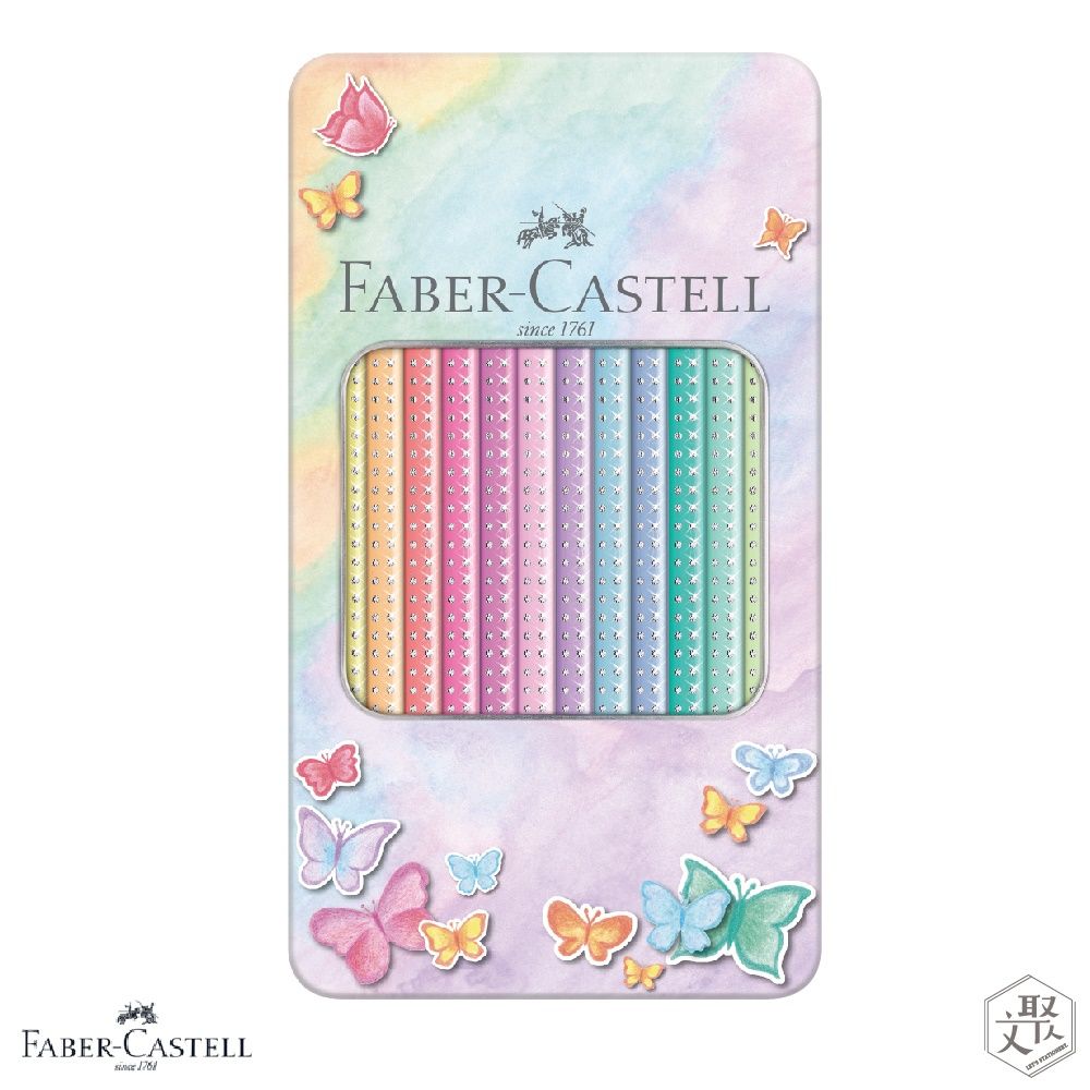 Faber-Castell 輝柏 Faber Castell 紅色系 三角 鑽點馬卡龍色鉛筆-12色原廠正貨