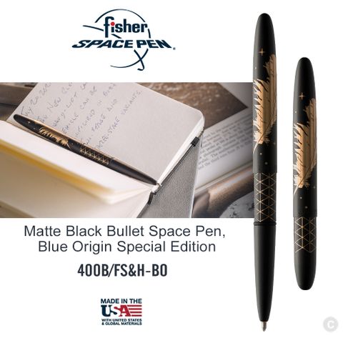 Fisher Space Pen-Blue Origin Special Edition 霧面黑色子彈型太空筆