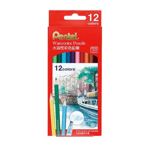 Pentel CB9-12TW 水溶性紙盒色鉛筆 12色