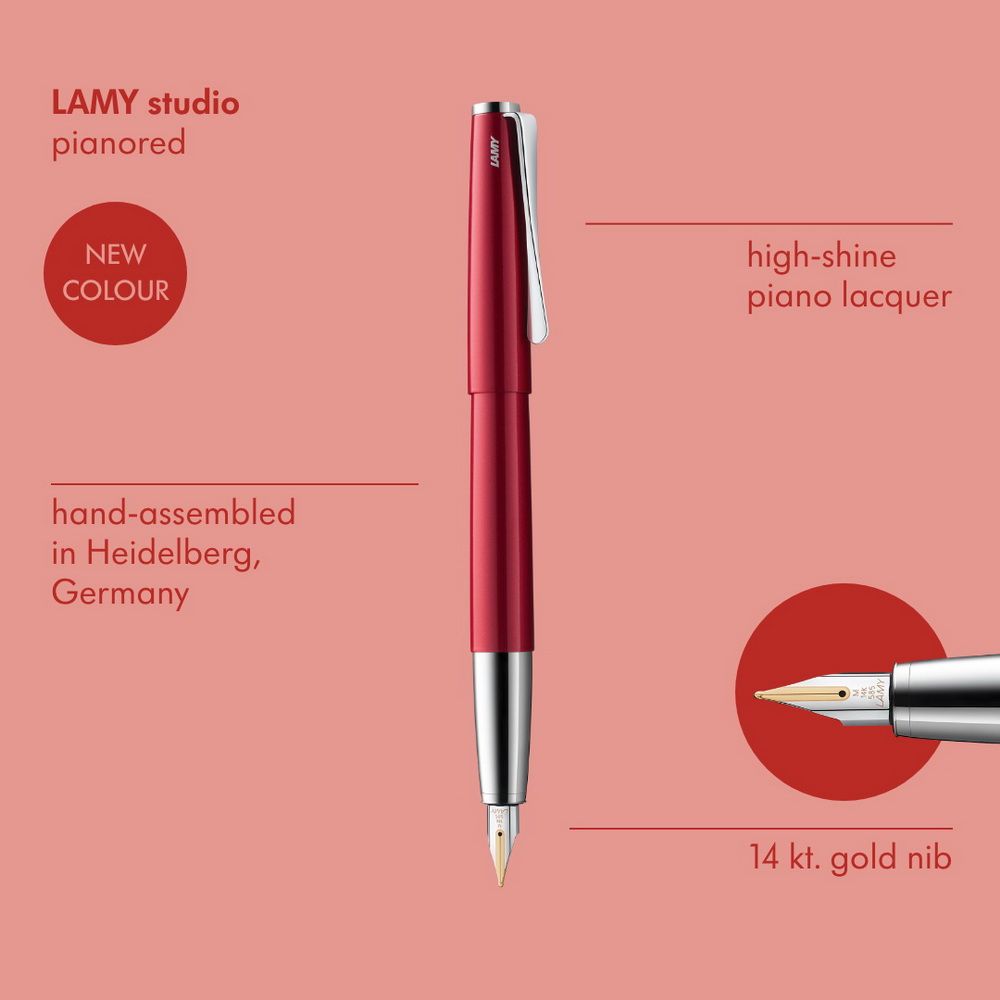 LAMY Studio pianored 系列 限量 鋼琴紅 鋼筆