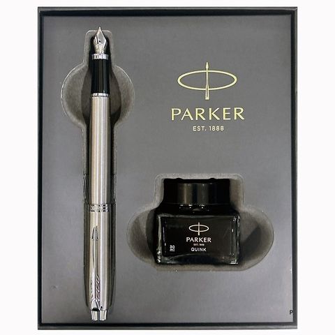 PARKER 派克 IM鋼桿白夾墨水禮盒組(免費刻字)