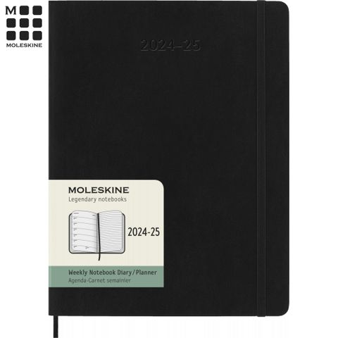 MOLESKINE 2024-2025經典週記手帳18M 軟皮-XL型黑