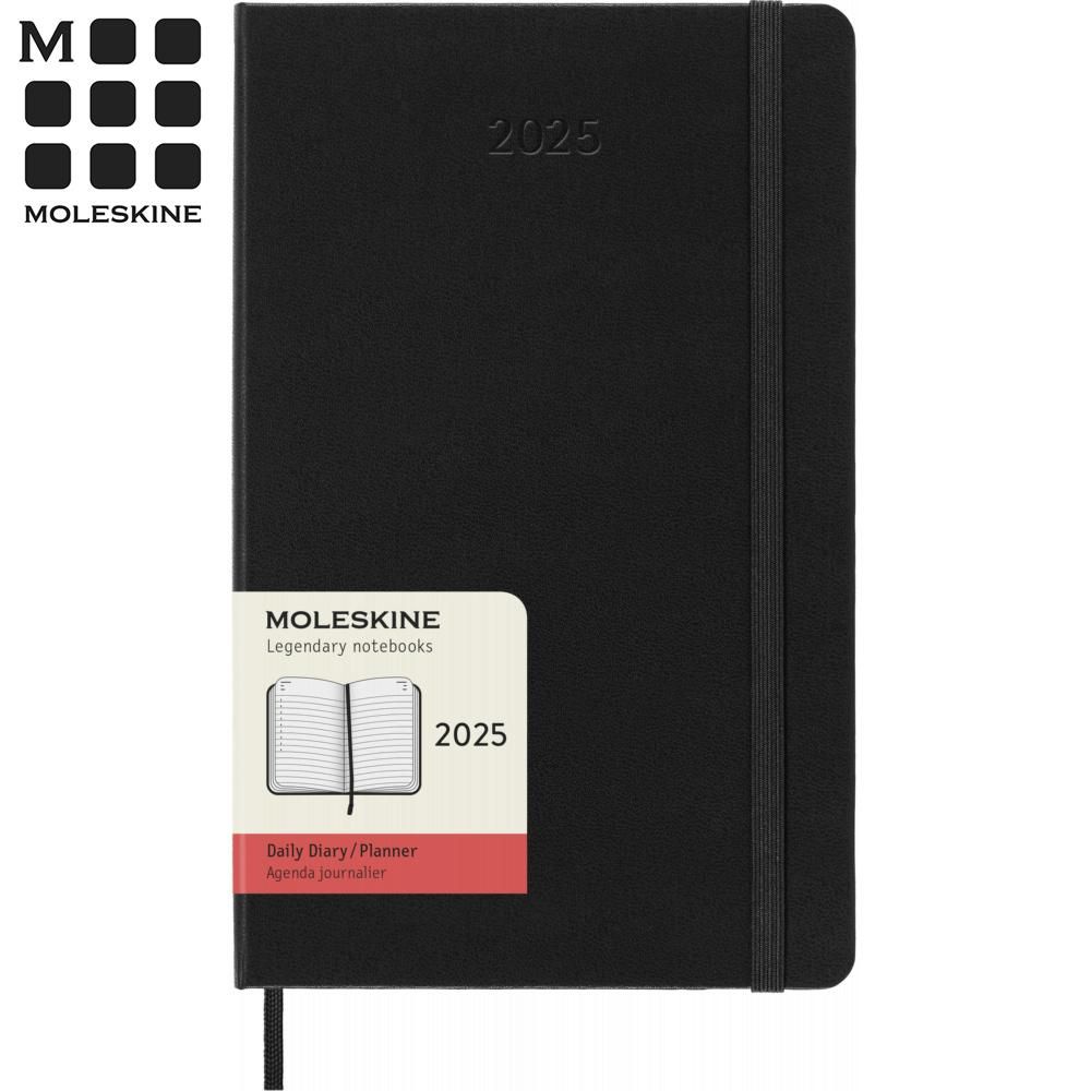 MOLESKINE 2025日記手帳12M 硬殼-L型黑