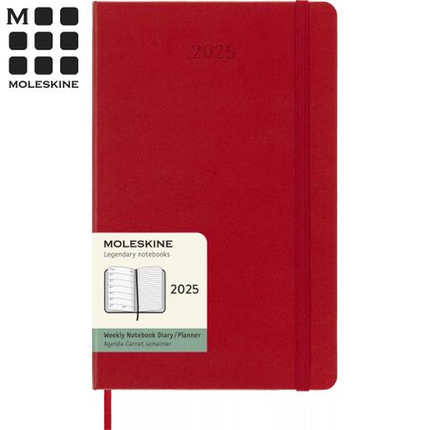 MOLESKINE 2025經典週記手帳12M 硬殼- L型紅