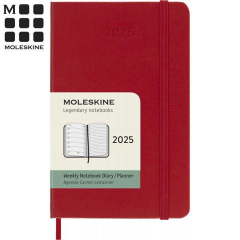 MOLESKINE 2025經典週記手帳12M 硬殼-口袋型紅