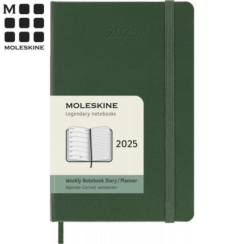 MOLESKINE 2025經典週記手帳12M 硬殼-口袋型綠