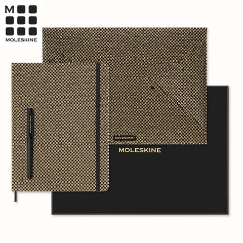 MOLESKINE 金蔥系列限量禮盒-KAWECO鋼筆+墨水+收納袋+XL型