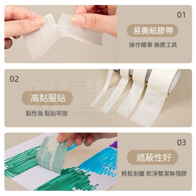  美紋紙膠帶 無殘膠膠帶(尺寸可選) 噴漆膠帶遮蔽膠帶 易撕黏力強 文具