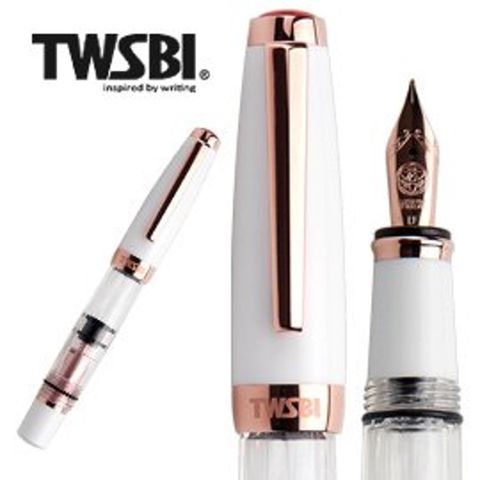 台灣 TWSBI 三文堂《Mini 系列鋼筆》瓷白玫瑰金 II