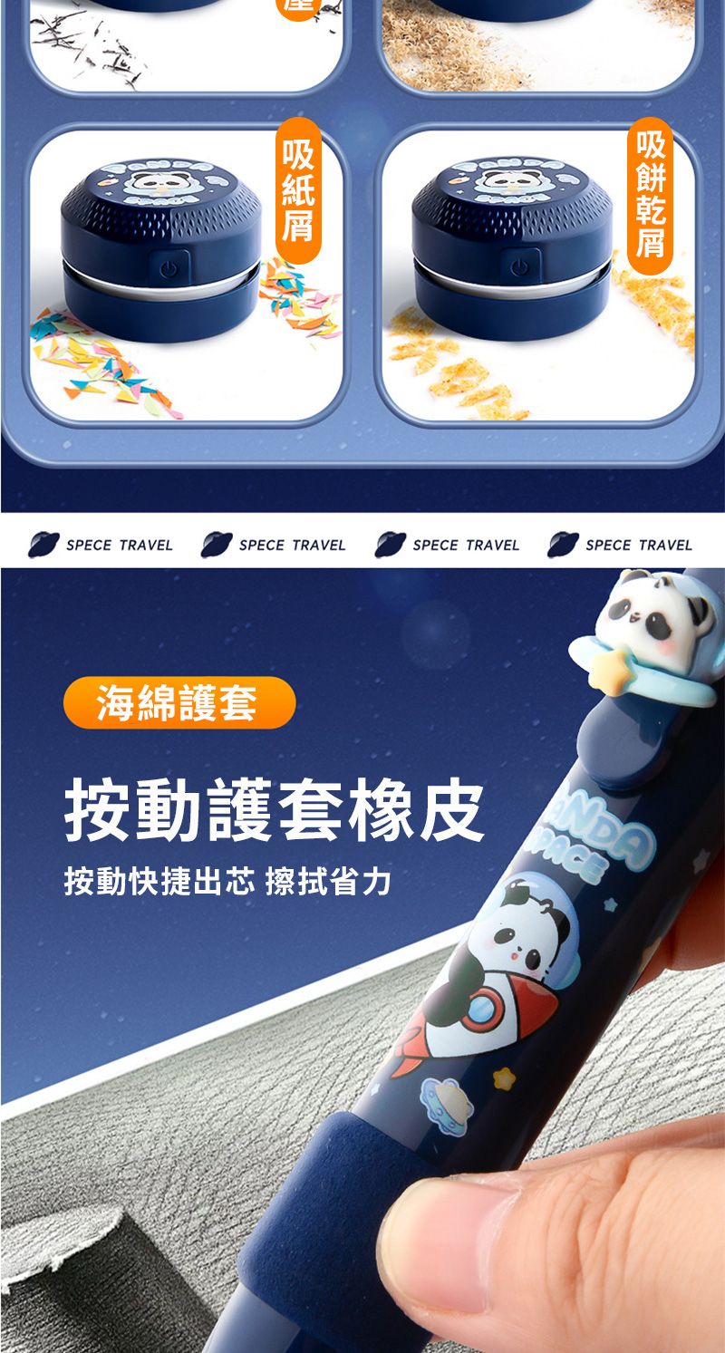 SPECE TRAVELSPECE TRAVELSPECE TRAVELSPECE TRAVEL海綿護套按動護套橡皮按動快捷出芯 擦拭省力NDA