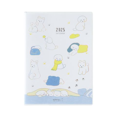 MIDORI 《2025 Pocket Diary 手帳 - 小狗》A6 雙週曆