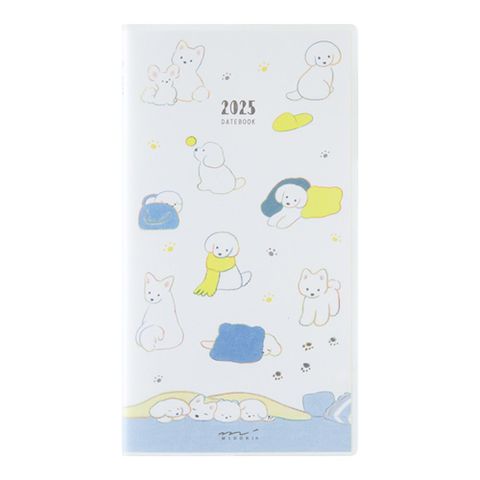 MIDORI 《2025 Pocket Diary 手帳 - 小狗 》Slim 月間