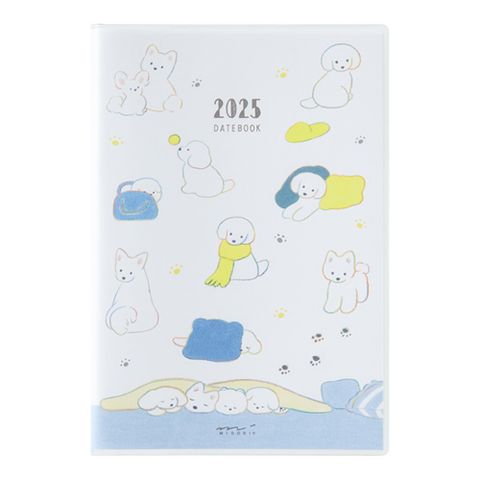 MIDORI 《2025 Pocket Diary 手帳 - 小狗》B6 週間橫式