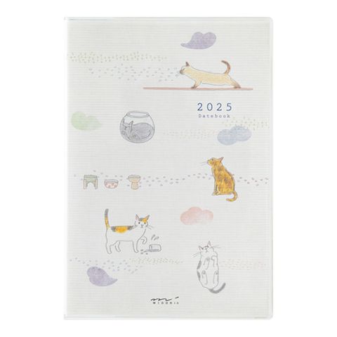 MIDORI 《2025 Pocket Diary 手帳 - 小貓咪》B6 週間橫式