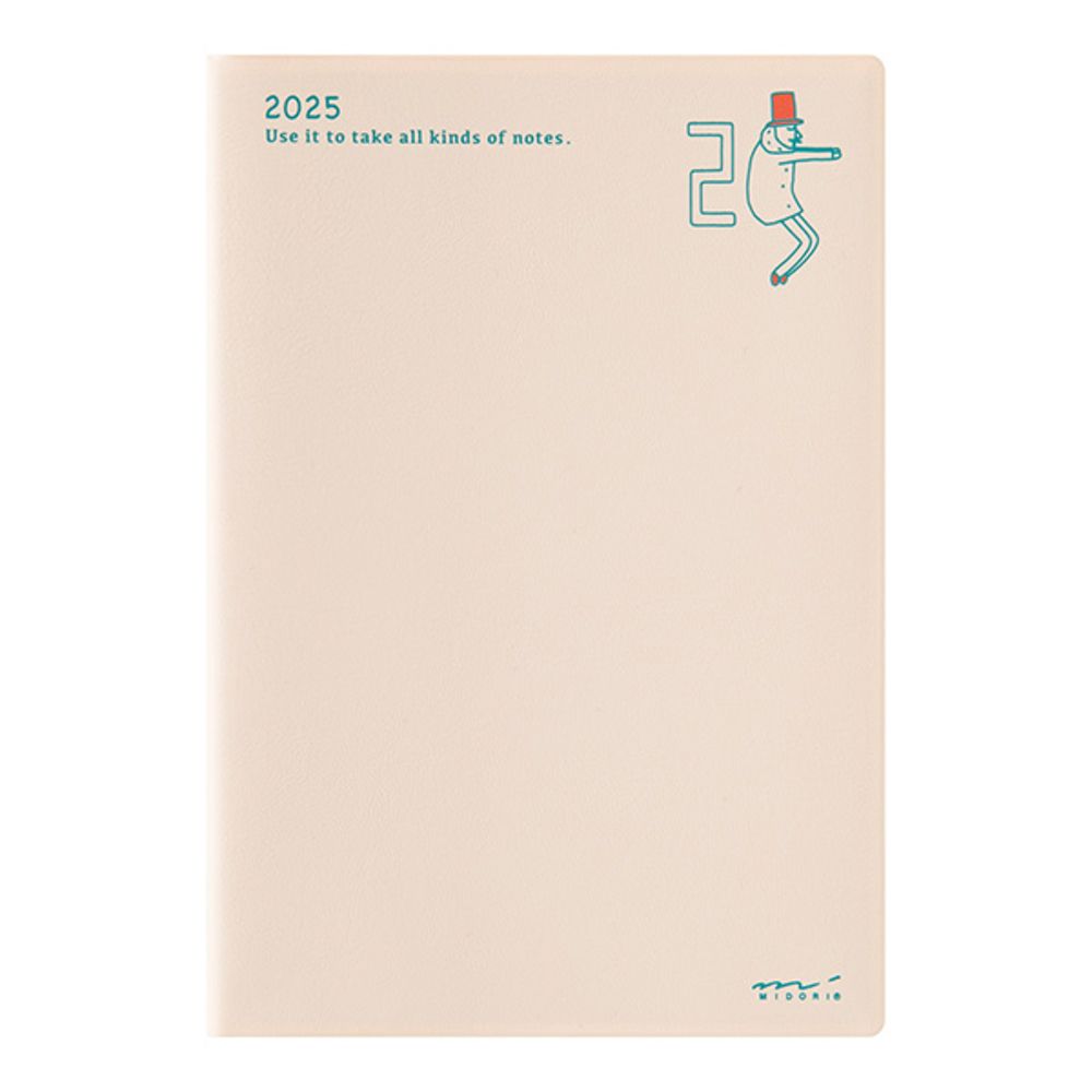 MIDORI 《2025 Pocket Diary 手帳 - 歐吉桑》B6 週間橫式