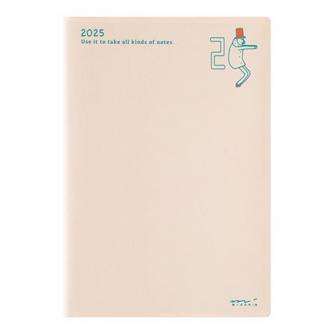 MIDORI 《2025 Pocket Diary 手帳 - 歐吉桑》B6 週間橫式