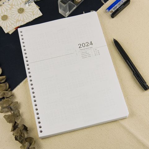 CONIFER 綠的事務 2024年16K直式週誌/補充式內頁適用26孔孔夾 月計畫 周計畫 無酸紙 FSC