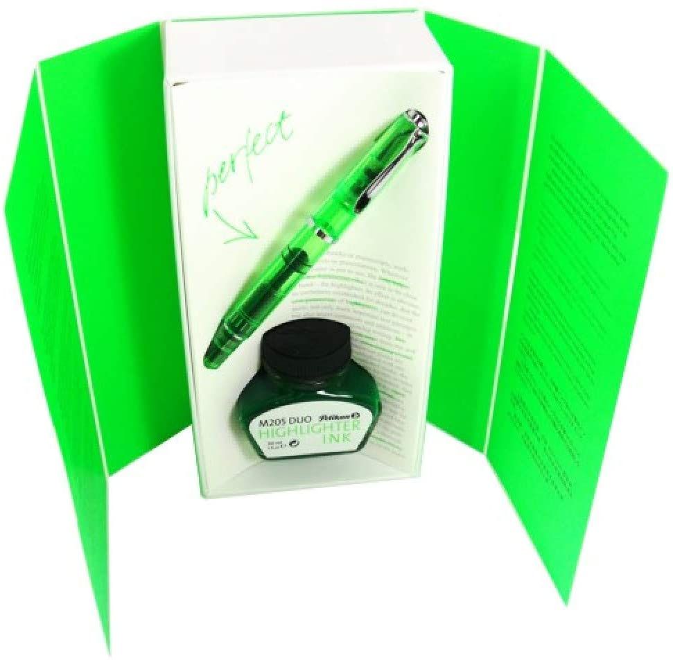 Pelikan 百利金 M205 螢光綠墨水禮盒組 鋼筆（送原廠墨水&手提袋）