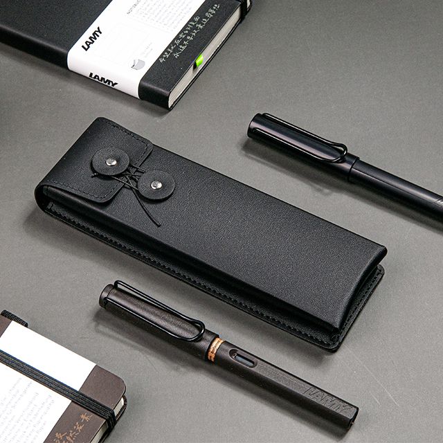 LAMY  ST聖賢系列 限量 黑線圈筆袋禮盒 鋼筆 - 銀色