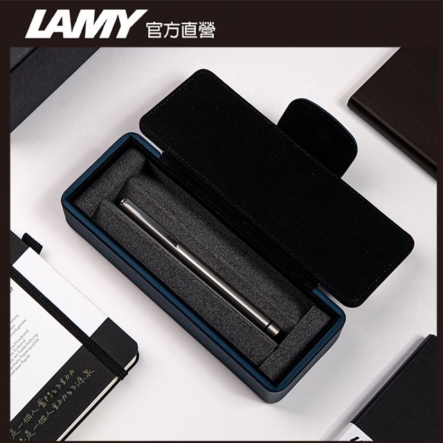 LAMY  ST 聖賢系列 獨家限量 鋼筆 (特別版湛藍皮革筆盒)  銀色