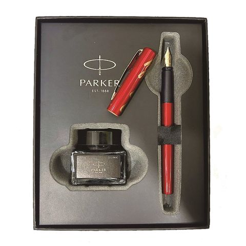 派克 PARKER  威雅XL系列  2024 特別版鋼筆 金龍 墨水禮盒組 紅金