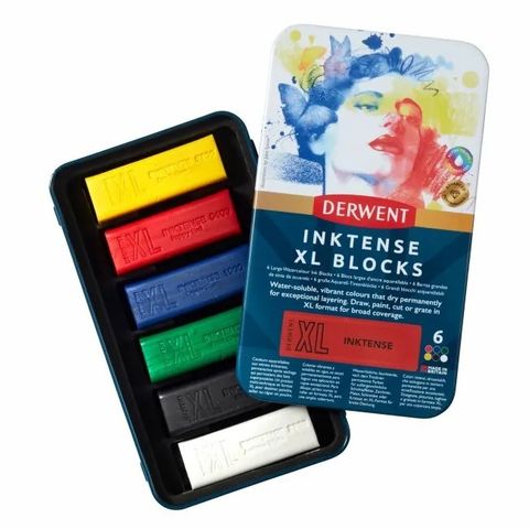 【DERWENT 德爾文】 INKTENSE 水墨彩條XL-6入鐵盒裝