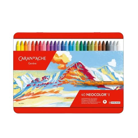 瑞士 CARAN D’ACHE 卡達 NEOCOLOR™ II 專業級水性蠟筆40色 7500.340
