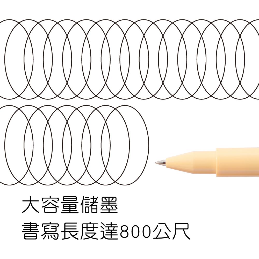 大容量儲墨書寫長度達800公尺