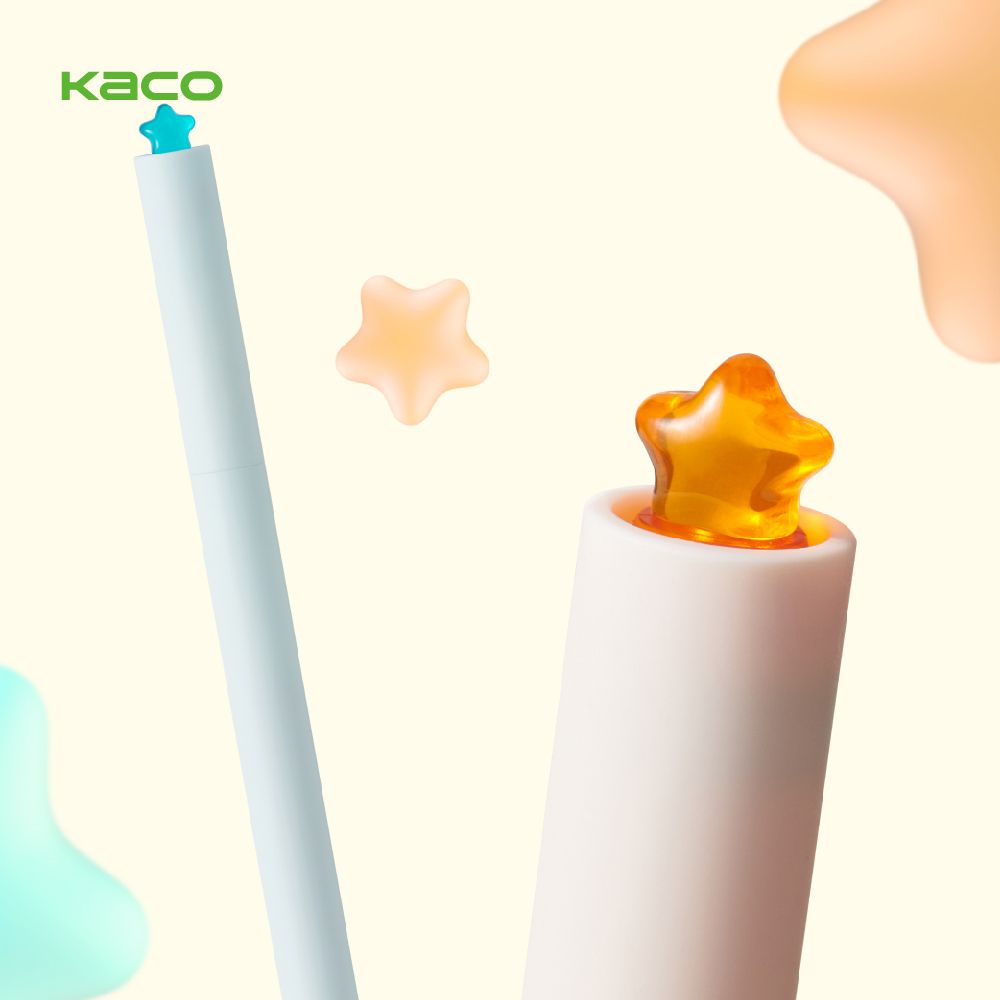 KACOGREEN 【KACO】FIRST STAR 星願0.5黑色旋轉中性筆組(2款可選)