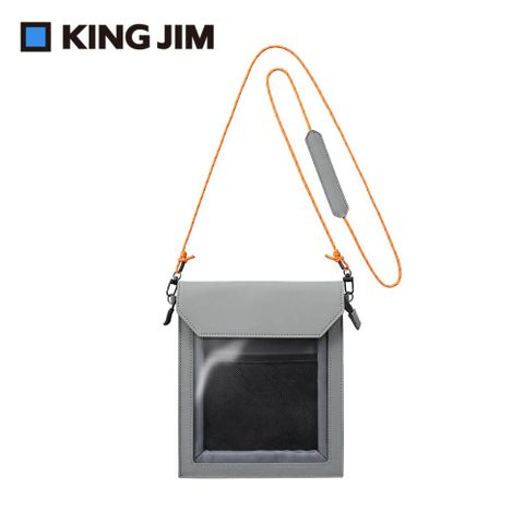 【KING JIM】Flatty One Mile多用途可斜背收納袋 M 灰色 (5564-GR)